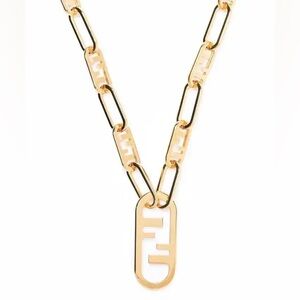 Authentic Fendi FF O’Lock Choker Necklace Gold RETIRED